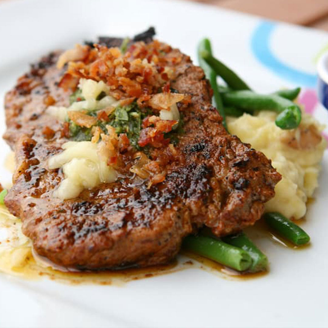Maitre d' Butter Recipe: Garlic Herb Butter Steak With Potatoes and Spring Greens
