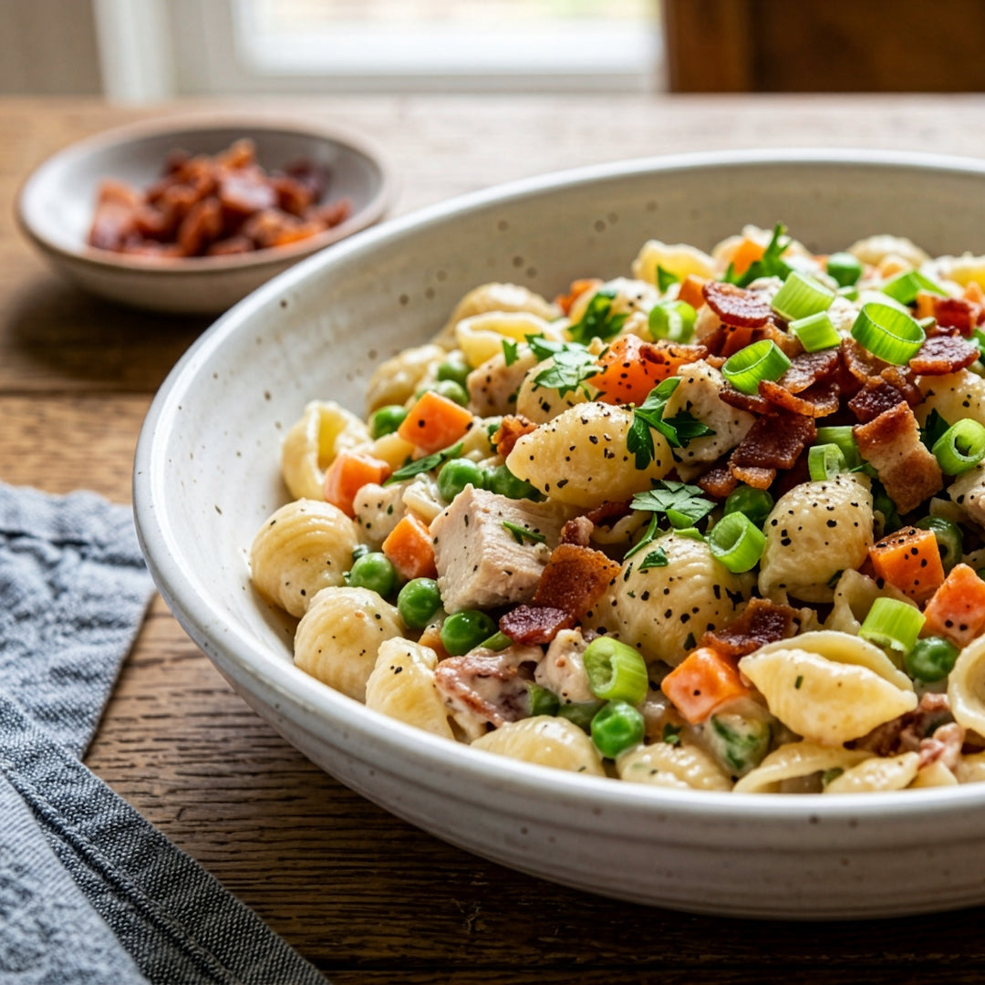 Bowtie Seasoning Recipe: Bacon Ranch Chicken Pasta Salad