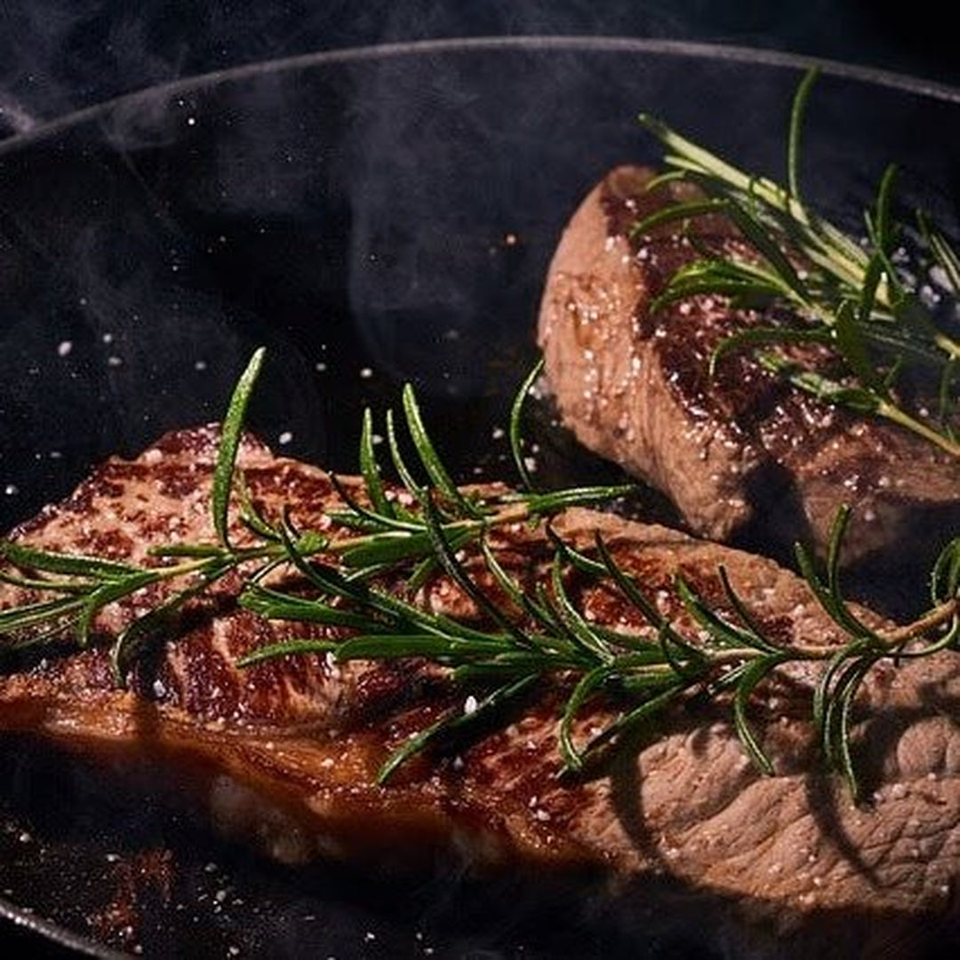 Sergio's Seasoning Recipe: Pan Seared Garlic Butter New York Steak with Mushroom Cream Sauce