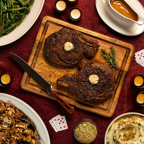 image of The Gunslinger steaks on a cutting board